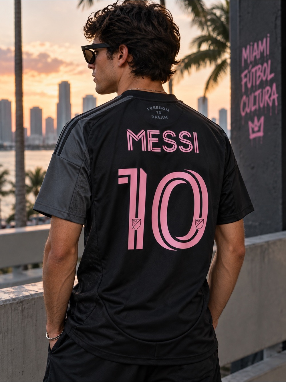 Adidas Inter Miami Messi #10 Away Jersey Black Men’s M